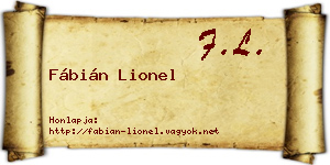 Fábián Lionel névjegykártya